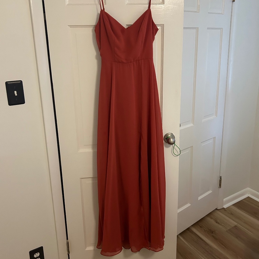After Six bridesmaid dress- Tie back- size 6- sunset amber